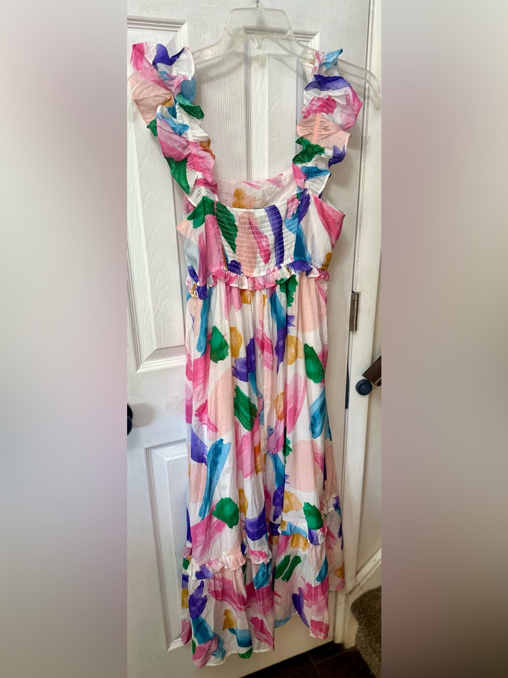 Blu Pepper Brush Stroke Ruffle Midi Sundress - Picture 4 of 7